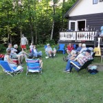 Most of the group NEKGMC summer meeting at Lenny's camp; 7/9/11 on Holland pond.