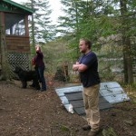 Will Wyquist, GMC Exec Director, at Wheeler Pond Camps work day. Wheeler Pond Camps