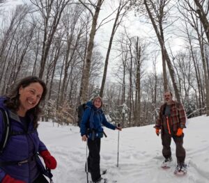 A snowshoe hike on the Bartlett Mountain Loop with Beth, Barb, Paul, and John